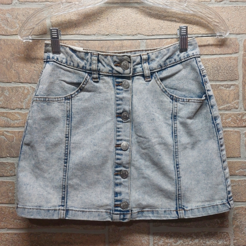 Almost famous acid wash retro denim skirt size 1